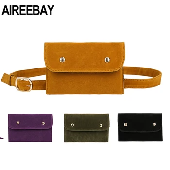 

AIREEBAY Women Belt Bag Leather Waist Bag Fashion Women's PU Messenger Shoulder Chest Bag Vintage Style Fanny Pack For Girls