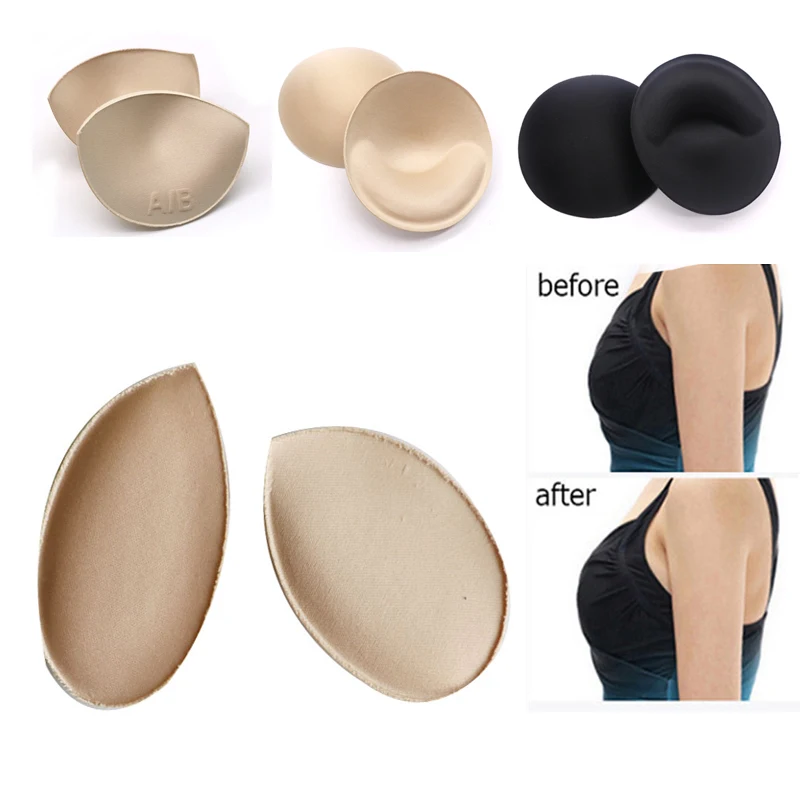 

Multi-style Thick Sponge Bra Pads Push Up Breast Enhancer Sexy Bikini Padding Insert Removeable Women's Bra Pads Inserts Cups