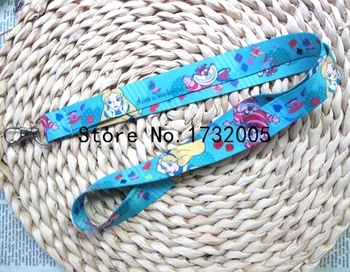 

New 30 pcs cartoon Alice In Wonderland Princess cat Cello Phone Key Chain Neck Strap Keys Lanyards gift X-8
