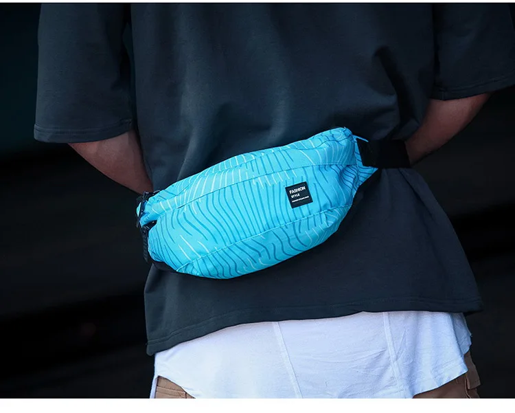 Модные цвета морской волны поясная сумка для мужчин бег на открытом воздухе сумки для талии человек Повседневный регулируемый ремень спортивные нагрудные сумки мини iPad