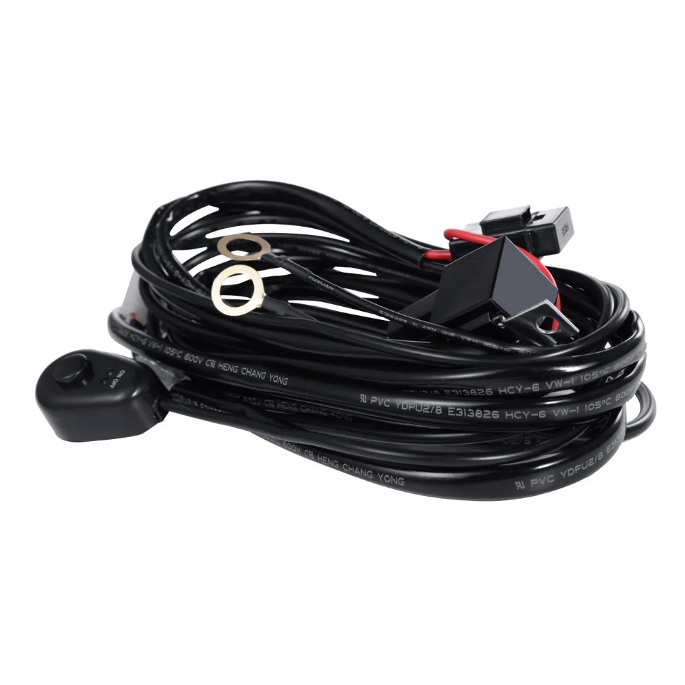 Partol Car LED Light Bar Wire 2.5M 12v 24v 40A Wiring Harness Relay