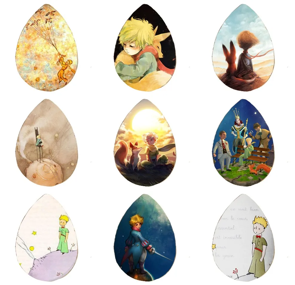 

wholesale 5pcs18*25mmThe Little Prince Tear Drop Pendant Jewelry Fairy Tale Pendants Handmade Photo Glass Drop Style Cabochons
