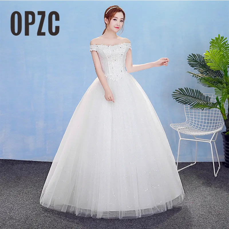

OPZC 2018 New Arrival Wedding Dress Simple Style Sweet Princess Refined Embroidery Spotted Flowers and Sequined