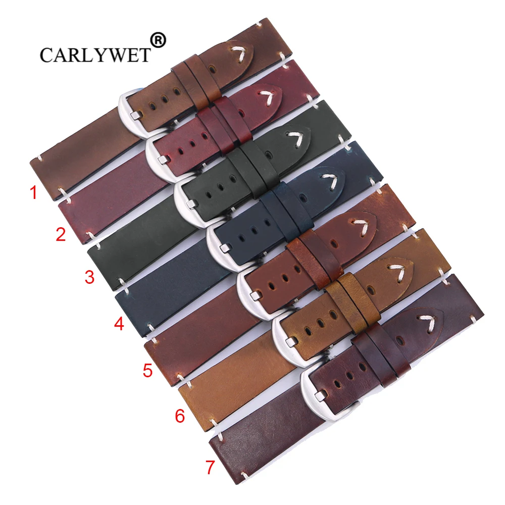 Ремешок сменный CARLYWET из натуральной кожи для часов 22 дюйма 24 мм|Ремешки часов| |