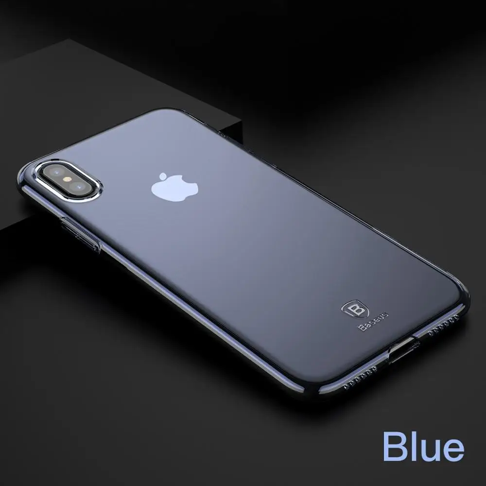 Чехол Baseus для iPhone X, Ультратонкий Мягкий силиконовый чехол для iPhone X, противоударный защитный чехол, аксессуары для телефонов - Цвет: Синий