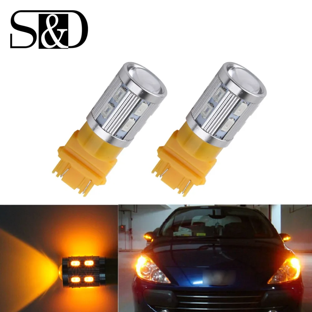 2 шт. светодиодный лампы 3056 3156 3057 3157 p27/7 Вт T25 12SMD 5730 для заднего стоп сигналы