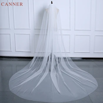 

3M Simple One Layer Bridal Veils with Comb Elegant White Cathedral Wedding Veils Long Wedding Accessories C40