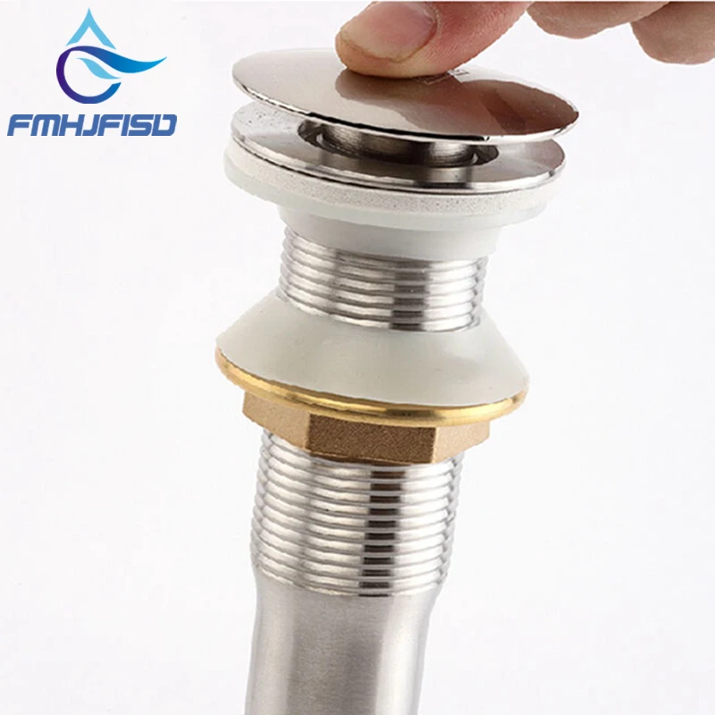 Free Shipping Promotion Brushed Nickel Basin Sink Drain Pop Up Waste