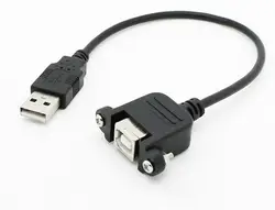 100 шт. USB 2.0 мужчина к USB B Женский принтер Порты и разъёмы адаптер Винт Замок Панель MOUT кабель + Шурупы 50 см