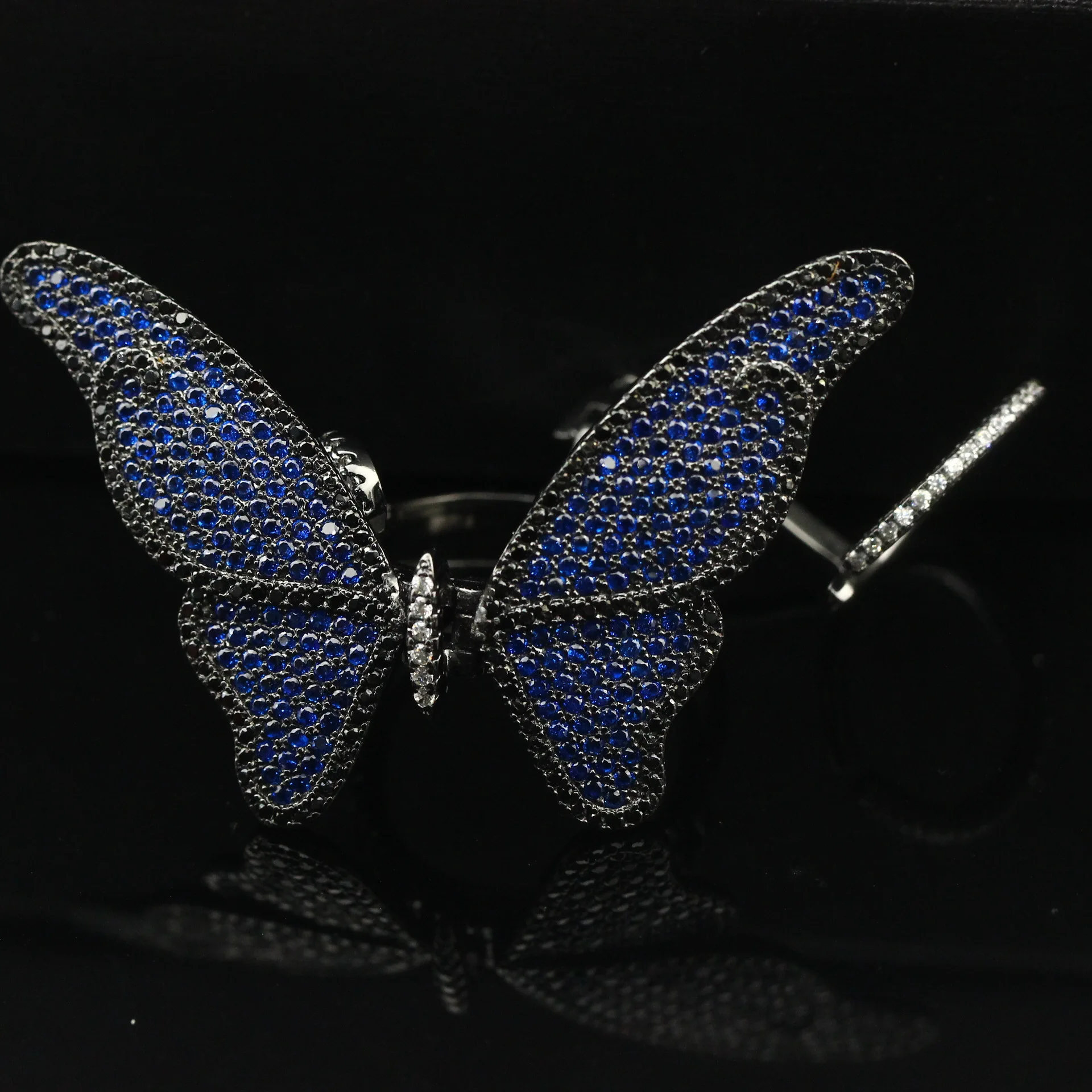 

BOCAI silver 925 Silver Butterfly Ring gently move as the moment flew into your eyes