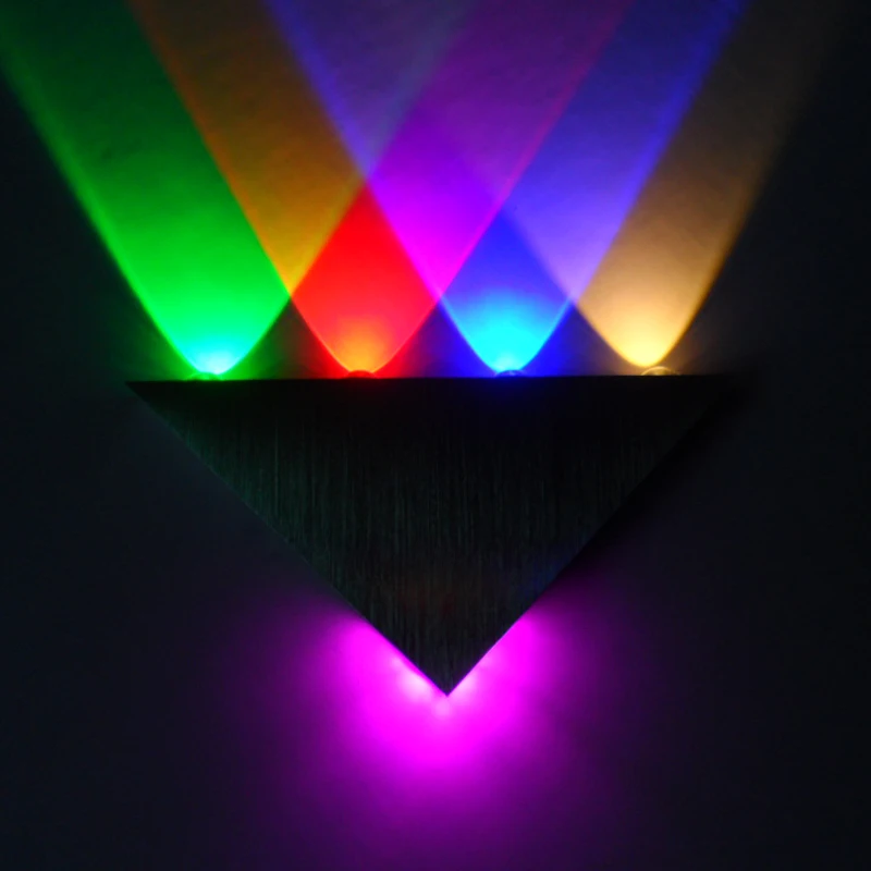 Алюминиевый с черным 5 Вт треугольный светодиодный настенный светильник AC85-265V светодиодный Современный домашний светильник ing Крытый вечерние светильник для дискотеки - Цвет абажура: Pink and GRBY
