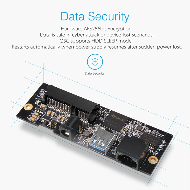 Airdisk Q3C familia inteligente NAS almacenamiento en la nube disco duro de red móvil USB3.0 remotamente móvil 3,5