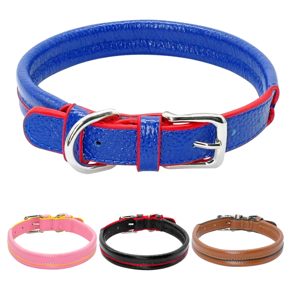 Soft Padded Leather Dog Collar Comfortable Puppy Dogs Collar for Small