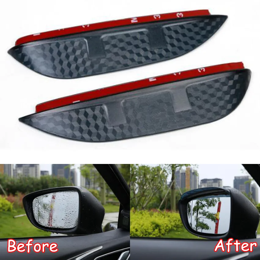 

Fit For Mazda CX-3 CX3 2017 2018 Car Rear View Mirror Eyebrow Cover Sunshade Rain Trim Car Styling Accessories Sticker