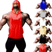 ZOGAA Для мужчин Бодибилдинг топы тренажерные залы Фитнес тренировки безрукавка с капюшоном человек Повседневное камуфляж мужская жилетка с капюшоном с камуфляжным принтом Костюмы