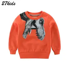 

27kids 2-9Year Cartoon Dinosaur Kids Sweatshirt Autumn Children Hoodies on the Boy Long Sleeve T-Shirts Moleton meninas