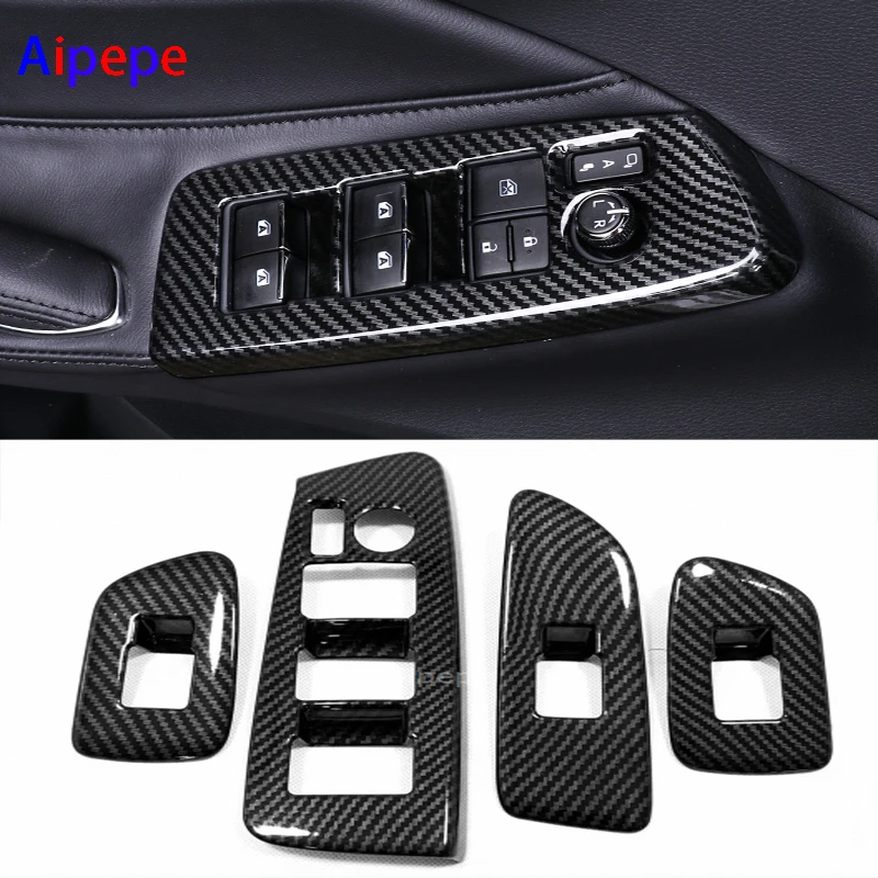 For Toyota AVALON 2019 carbon fiber Door Window Armrest Cover Glass Switch Cover For Toyota AVALON 2019 carbon fiber Door Window Armrest Cover Glass Switch Cover
