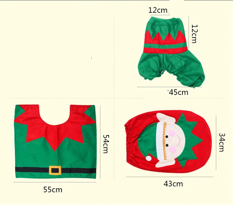 3 шт. рождественские украшения для украшения дома предметы унитаза набор унитаза оригинальность компоновка наряды Рождественский орнамент