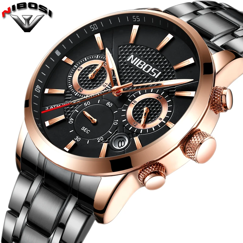 Montre Homme NIBOSI мужские часы 2017 топ класса люкс из нержавеющей стали Uhren Relogio Masculino