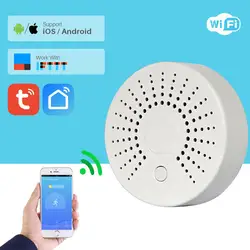 Умный wifi датчик температуры пожарного дыма для умного дома TUYA сигнализация с функцией видеонаблюдения Комплект Поддержка wifi с бесплатным