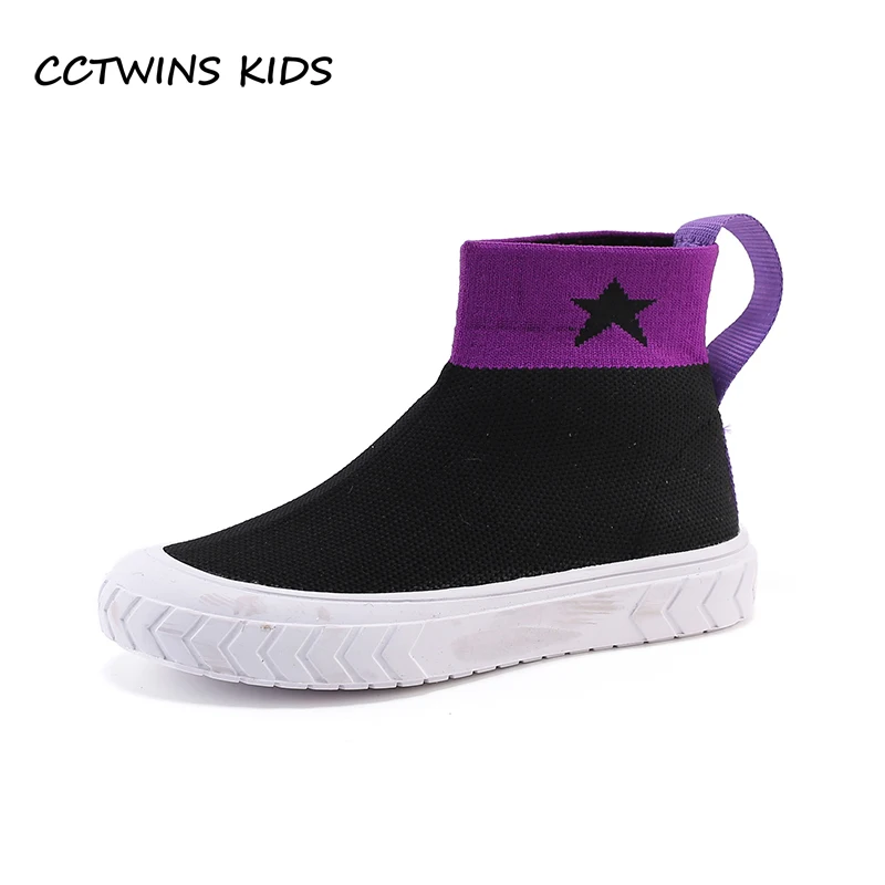 

CCTWINS Kids Shoes Spring Fashion Girls High Top Shoes Boys Sock Sneakers for Children Baby Breathable Sports Trainers FH2403