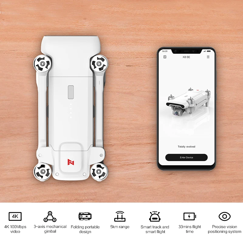 FIMI X8SE 5 км дальность FPV 3 осевой шарнир 4K камера 33 минуты время полета GPS RC Дрон
