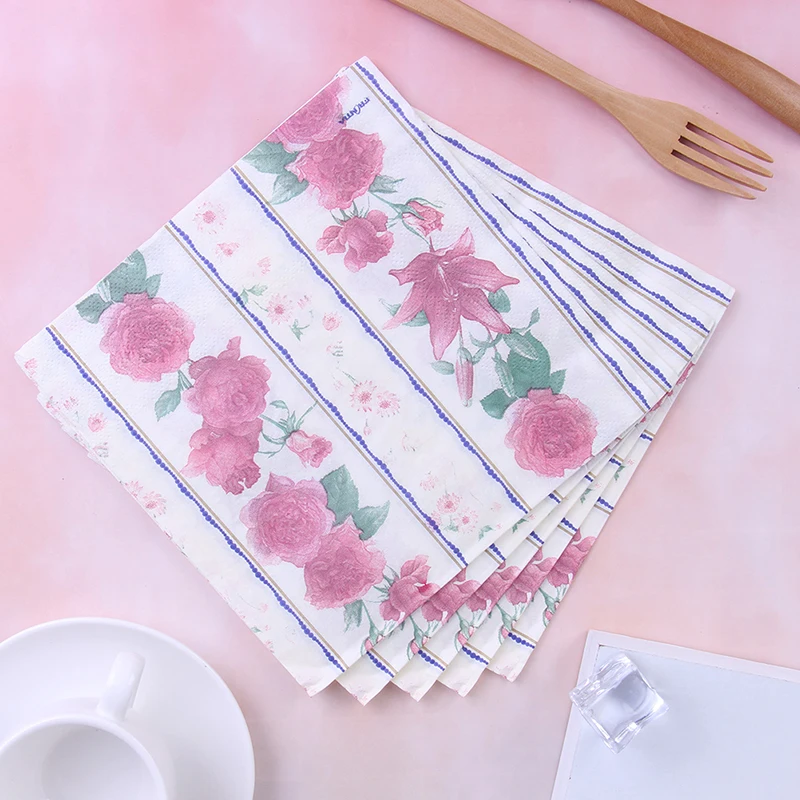 

20pcs Wedding Party Lunch Paper Napkins Printed Decoupage Festive Party Tissue Home Supplies Napkins 33x33cm