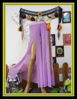 

Belly dance pants Transparent thin belly dance skirt Pants CM32 with front slit