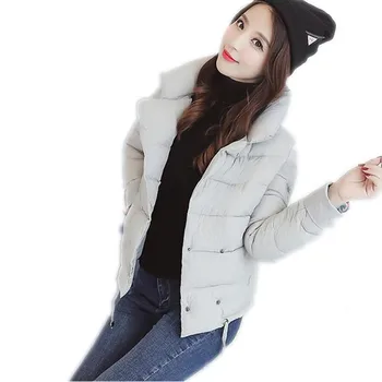 

2019 Fashion Winter Women Short Down Cotton Jacket Parka Female Double Breasted Wide-Waisted Loose Cotton Outerwear Parka CQ287