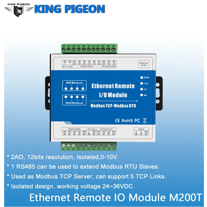Modbus TCP Ethernet Remote IO Module M200T 
