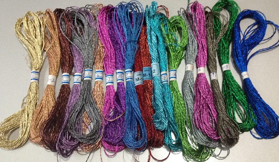 11PCS Colorful Metallic embroidery thread sewing threads Special Gold