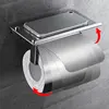 Toilet Paper Holder Wall Mounted, Anti-Rust Stainless Steel Toilet Roll Holder with Phone Shelf for Bathroom & Kitchen ► Photo 3/6