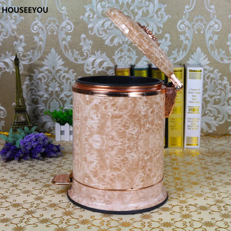 Креативный мраморный цветочный тихий мусорный бак из нержавеющей стали для мусора Бесконтактный мусорный ящик для кухни мусорное ведро для дома чистящие инструменты Декор