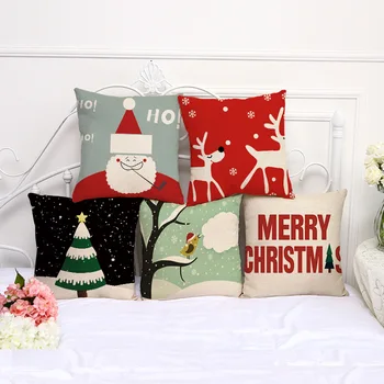 

1 Piece Famous Designer Hug Cushion Cover Decorative Home Decor Chair Sofa Throw Pillows Case 45x45cm Santa Claus And elk