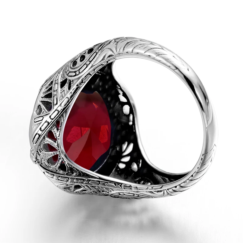 Мужское и женское кольцо из серебра 925 пробы с рубином|ring fashion|ring with rubyring ring |