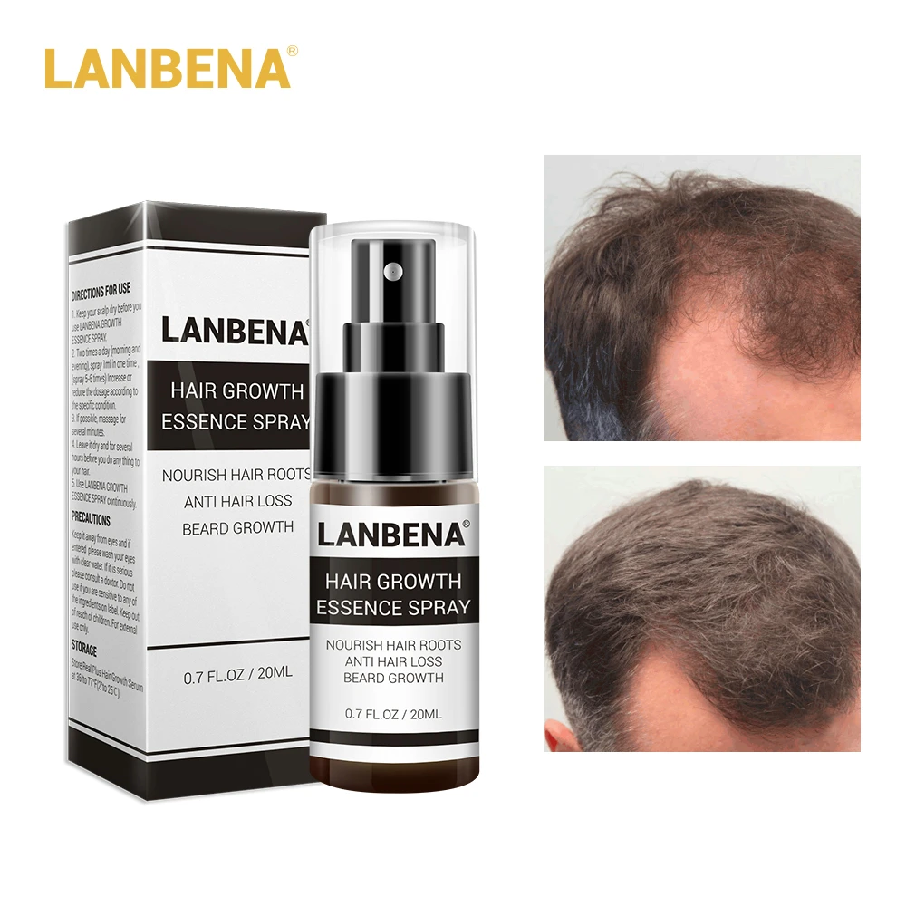 LANBENA быстрая мощная эссенция для роста волос+ спрей 2 шт. предотвращающий облысение укрепляющий против выпадения волос питающий корни Уход за волосами