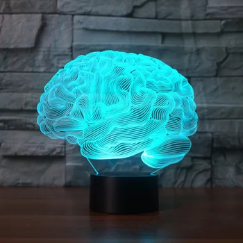 

Brain Shape 3D Illusion Lamp 7 Color Change Touch Switch LED Night Light Acrylic Desk lamp Atmosphere Lamp Novelty Lighting