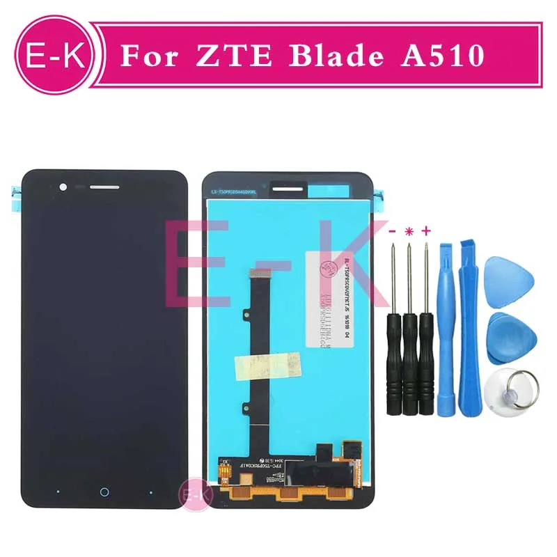 

High quality 5.0" For ZTE Blade A510 LCD Display + Touch Screen Digitizer Assembly Replacement + Tools Free Shipping