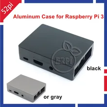 Free Shipping Metal aluminum enclosure Black/Gray Case for Raspberry Pi 3 Model B with heat sink stick