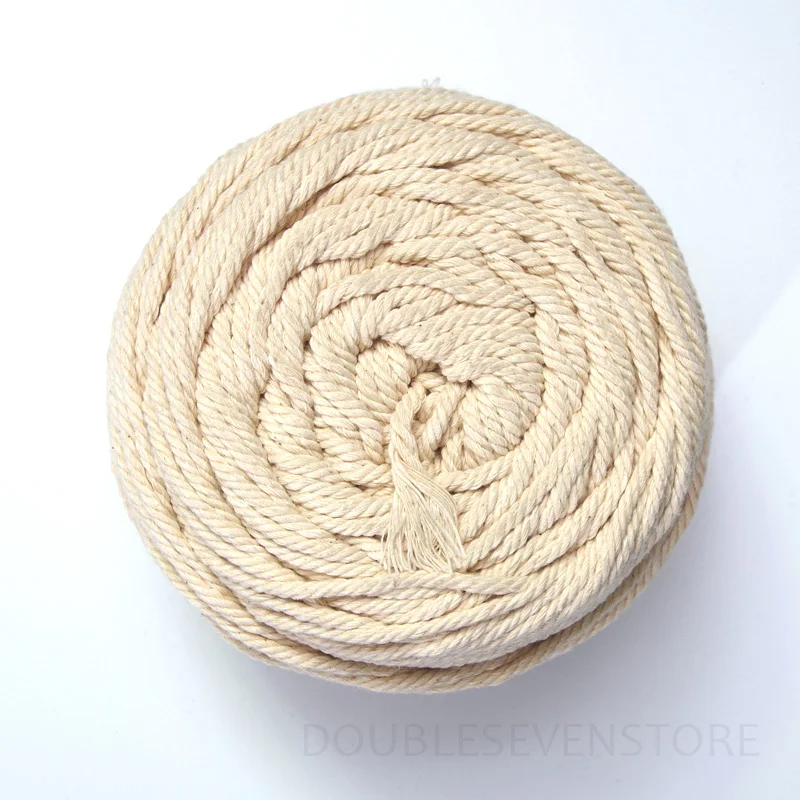 Braided Woven Twisted Cotton Cord DIY Beading String Packing Rope Decorative Craft Thread Jewelry Bags Accessories 3mm 5mm