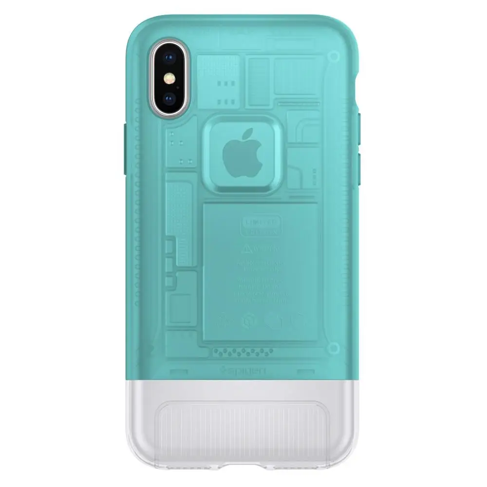 Оригинальные SPIGEN Classic C1 [10th anniversary limited edition] чехлы для iPhone Xs/iPhone X - Цвет: Bondi Blue