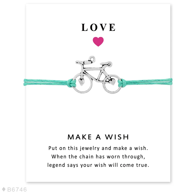 Bicycle Charm Card Bracelets bracelet jewelry For Women Men Girl Boy