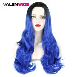 ValenWigs Ombre парик два тона Синтетические волосы на кружеве натуральные волосы синтетические парики волос термостойкие Glueless волнистые