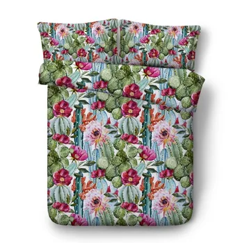 

Cactus Bedding set Cactus flower sheet Luxury quilt duvet cover bed in a bag linen Cal California King Queen size full twin 4PCS