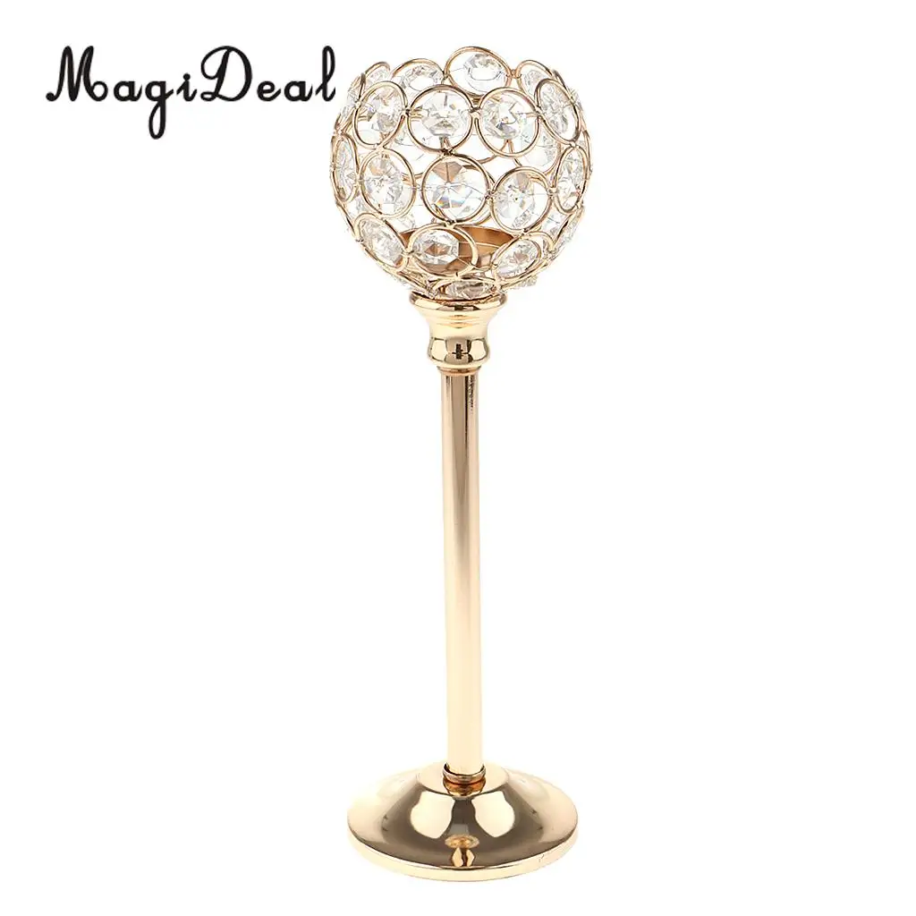 MagiDeal	 Mosaic Crystal Wedding Present Candlestick Candle Tea Light Holder Stand for Events Wedding Home Party Decor	