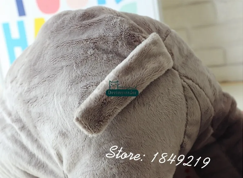 Dorimytrader 120 ( Full Length ) Plush Cartoon Elephant Toy Giant Animal Grey Doll Baby Present DY61222 (7)