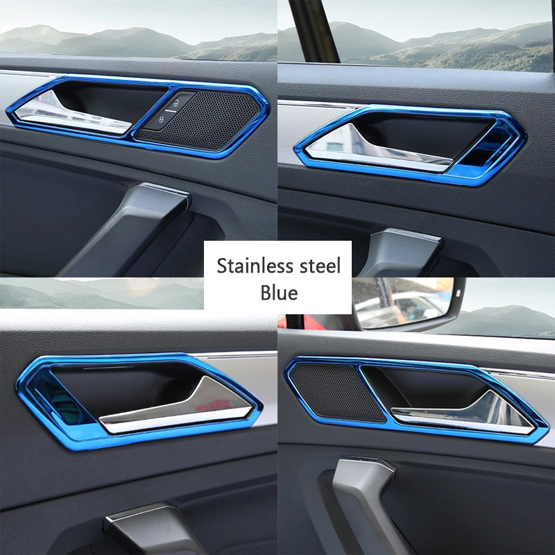 4 шт. наклейки на дверную ручку автомобиля VW Volkswagen Tiguan 2 2016 2017 2018 MK2|Лепнина для