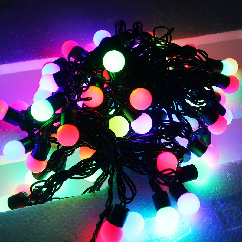 

5M 50pcs Ball Fairy String Lights Outdoor Christmas Garland String Ball Wedding String Light Garland Decoration 110V 220V