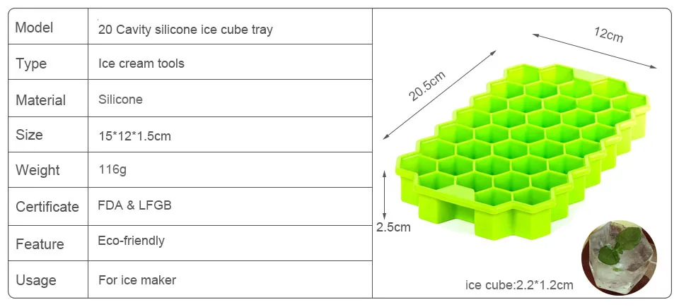 1 шт 37 полости вафельная ткань льда силиконовая форма для мороженого силиконовые поднос кубика льда силиконовая форма diy куб форма кухонные инструменты