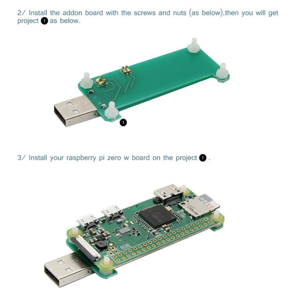 Raspberry Pi Zero W Zero USB-A Плата USB разъем V1.1 RPi0 к U адаптер BadUSB